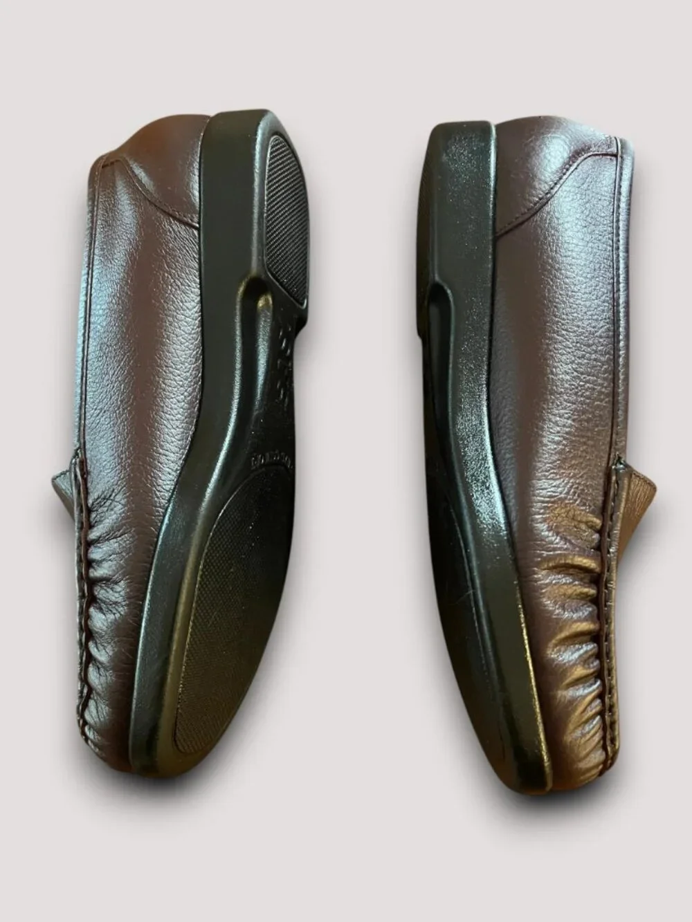 SAS Women's 9.5WW Comfort Brown Leather Slip-On Loafers